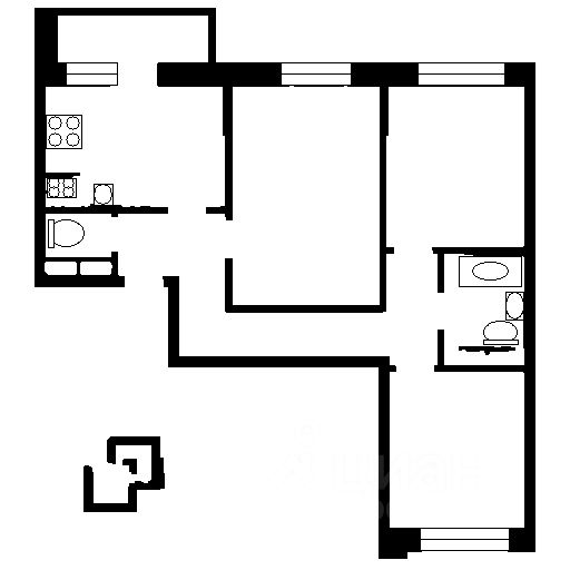 Планировка этой квартиры по данным Циан