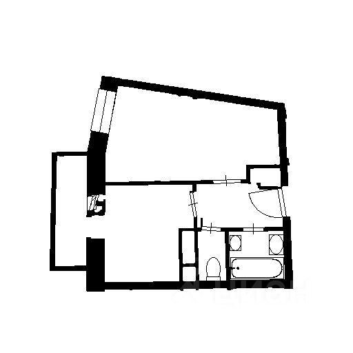 Планировка этой квартиры по данным Циан
