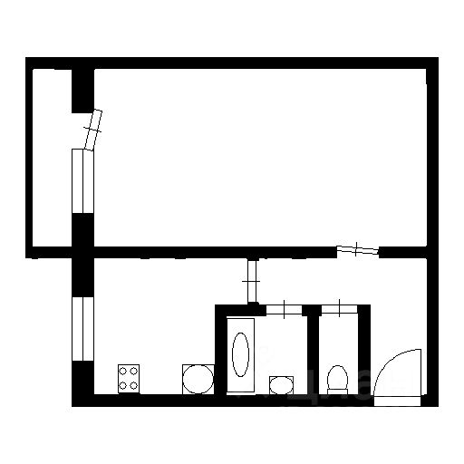 Планировка этой квартиры по данным Циан