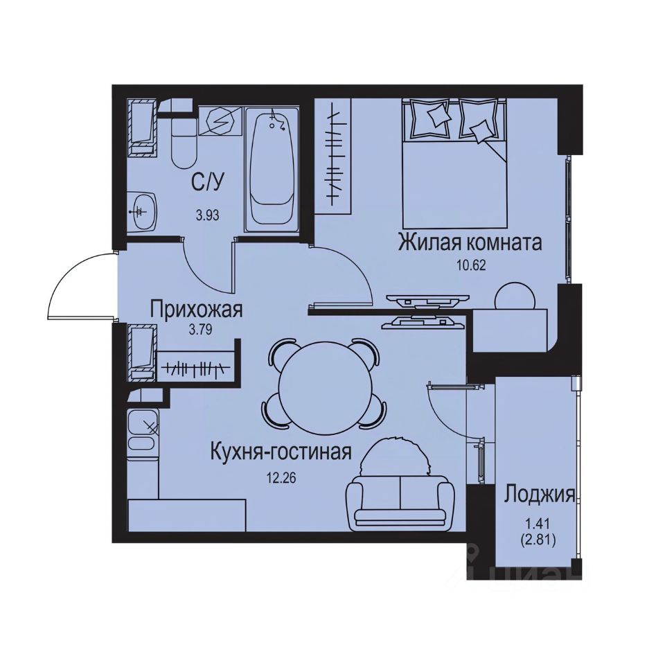 1-комн.кв., 32 м², 2/9 этаж