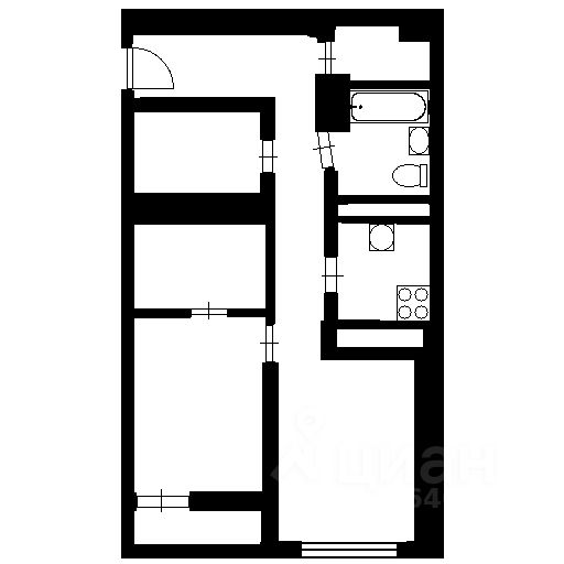 Планировка этой квартиры по данным Циан