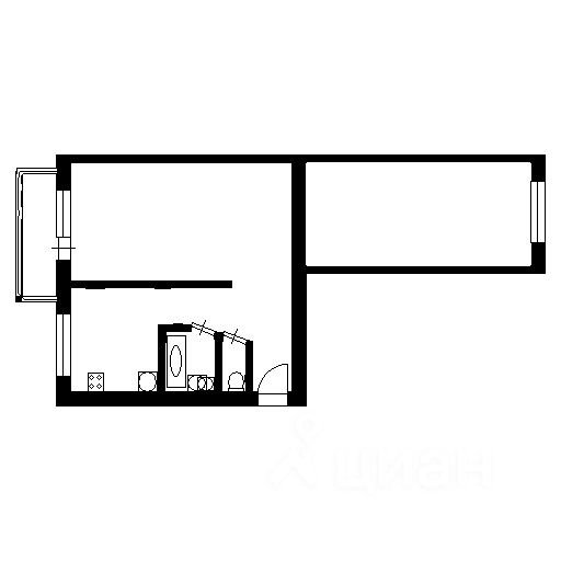 Планировка этой квартиры по данным Циан