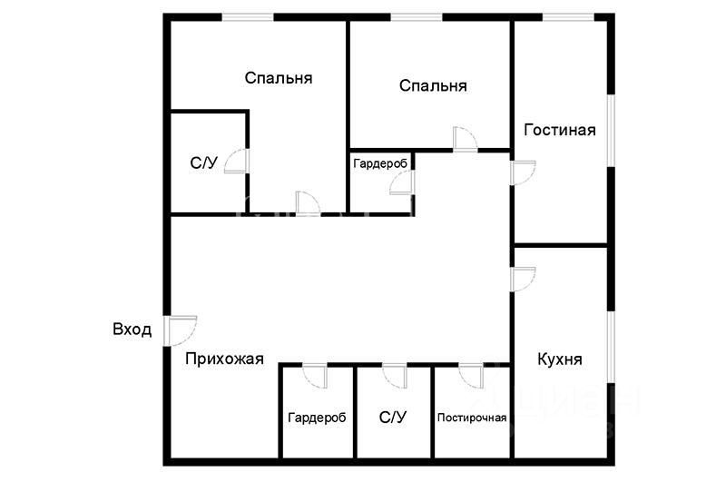 Планировка этой квартиры по данным Циан