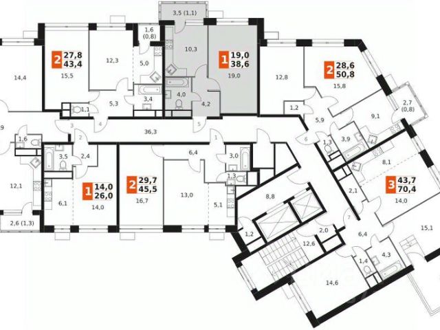 1-комн., 38,5 м², 19/22 этаж