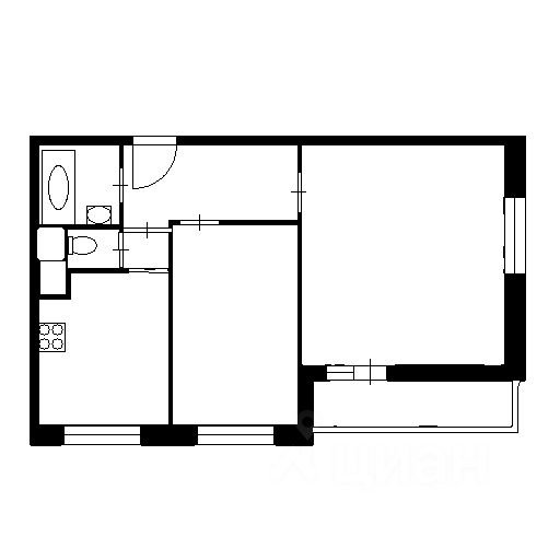 Планировка этой квартиры по данным Циан