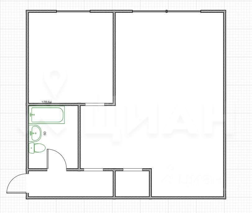 Планировка этой квартиры по данным Циан