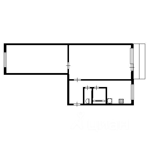 Планировка этой квартиры по данным Циан