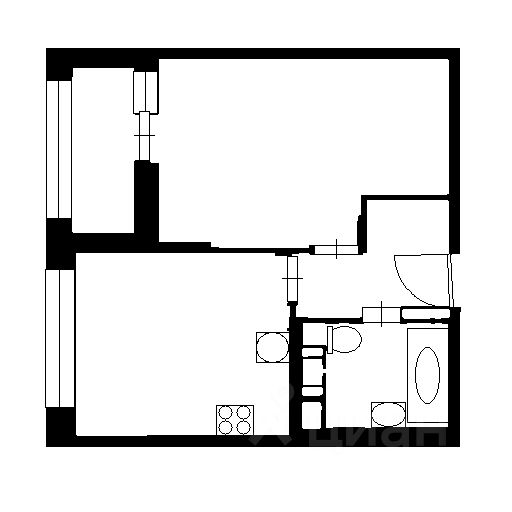 Планировка этой квартиры по данным Циан