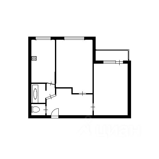 Планировка этой квартиры по данным Циан