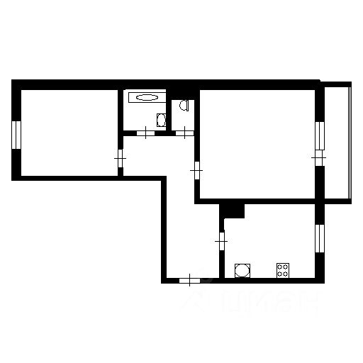 Планировка этой квартиры по данным Циан