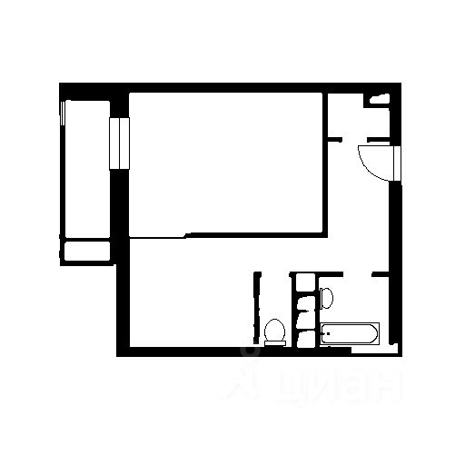 Планировка этой квартиры по данным Циан