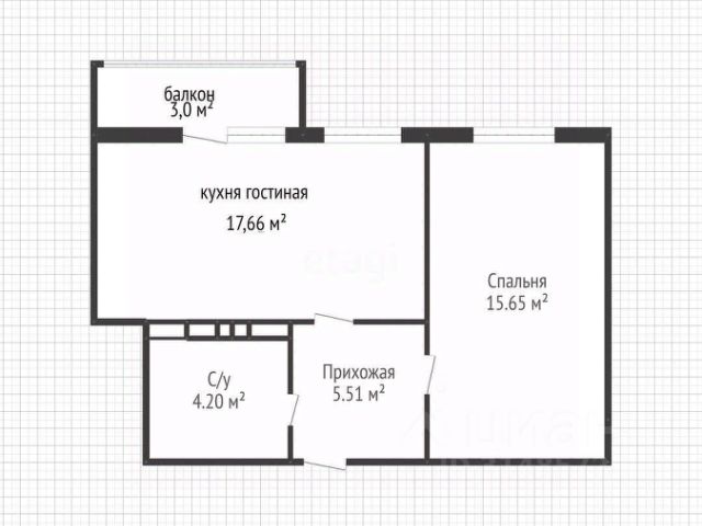 1-комн., 43,2 м², 15/16 этаж