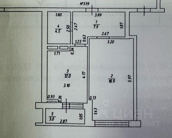 1-комн., 43,3 м², 17/24 этаж