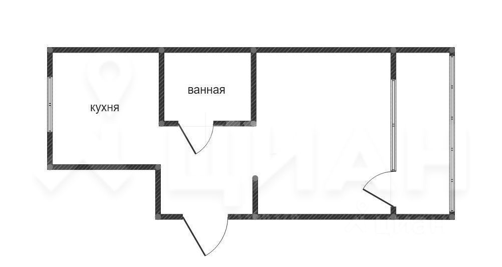 Планировка этой квартиры по данным Циан