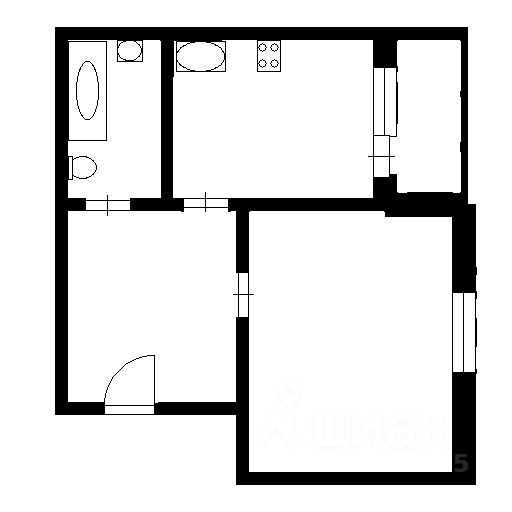 Планировка этой квартиры по данным Циан