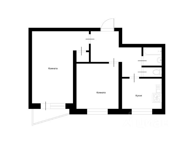 2-комн., 45,3 м², 3/9 этаж
