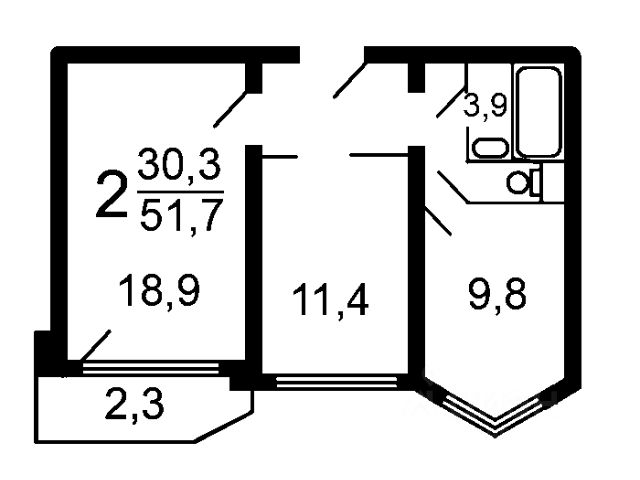 2-комн., 55 м², 10/17 этаж
