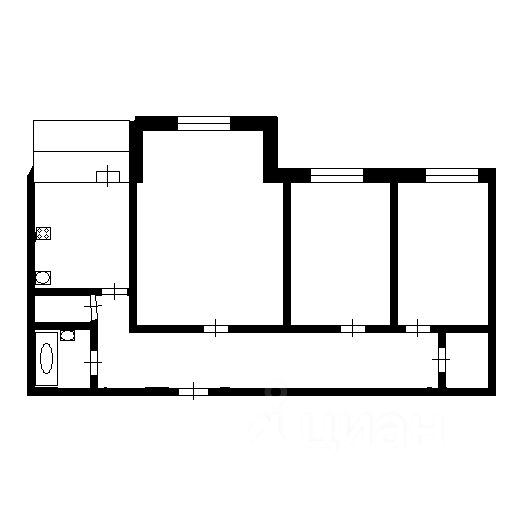 Планировка этой квартиры по данным Циан