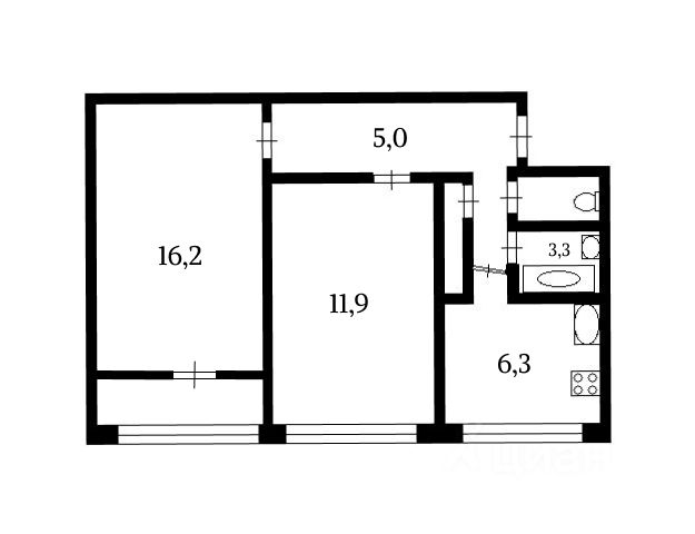 2-комн., 47,1 м², 6/9 этаж