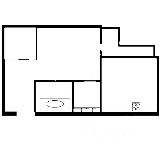 Планировка этой квартиры по данным Циан