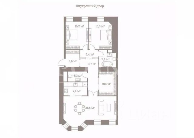 3-комн., 121,1 м², 5/7 этаж