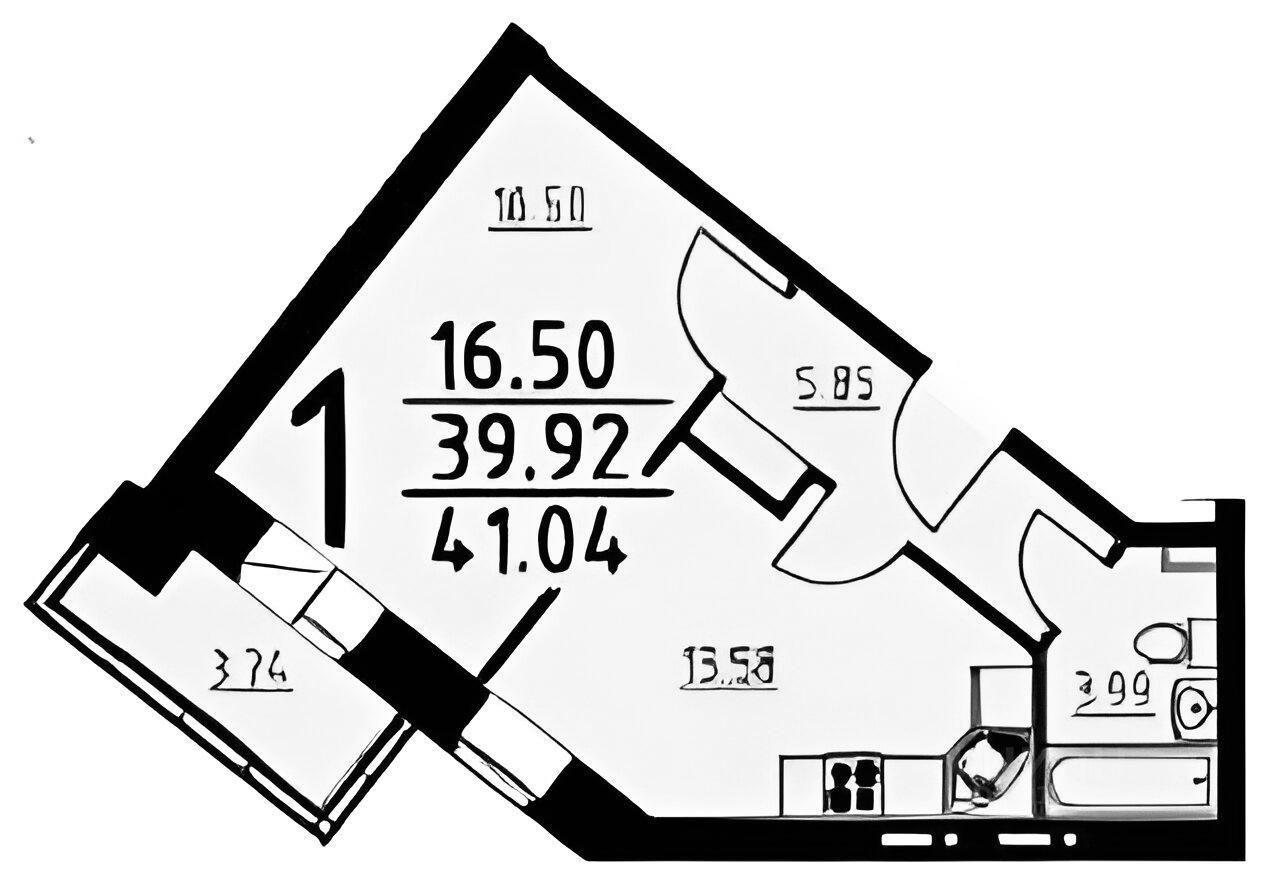 Планировка этой квартиры по данным Циан