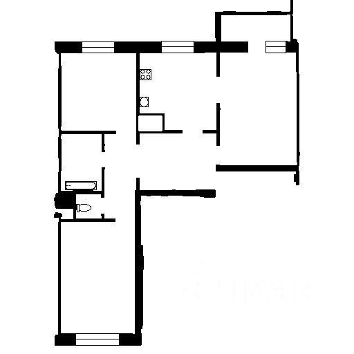 Планировка этой квартиры по данным Циан