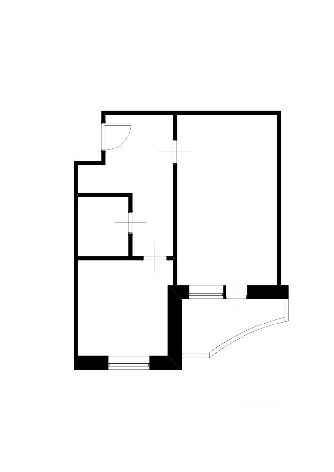 Планировка этой квартиры по данным Циан