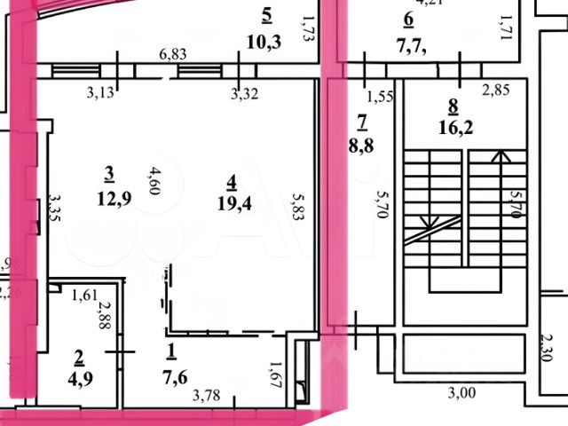 1-комн., 56 м², 3/23 этаж