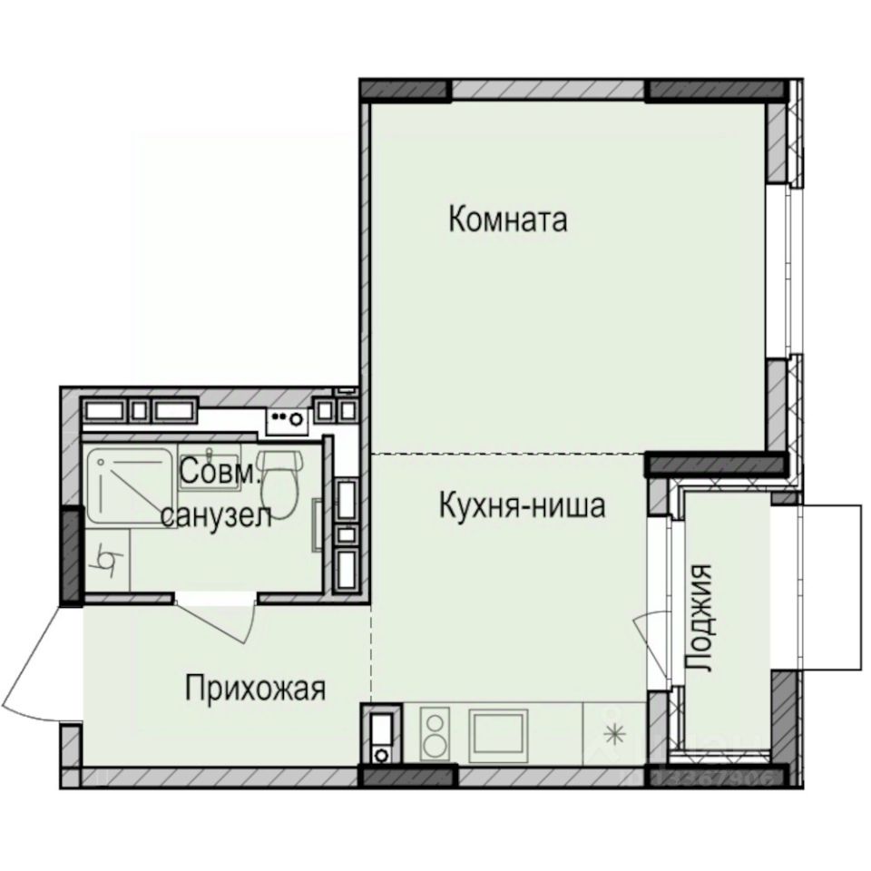 Студия, 28,2 м², 12/17 этаж