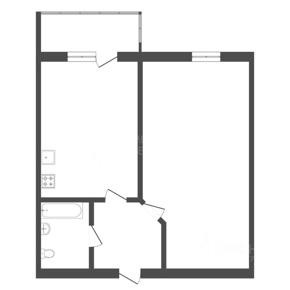 Планировка этой квартиры по данным Циан