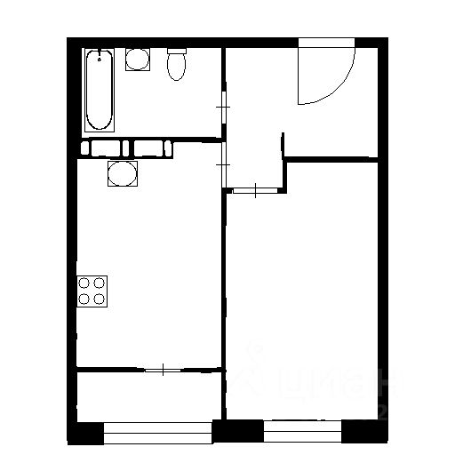 Планировка этой квартиры по данным Циан