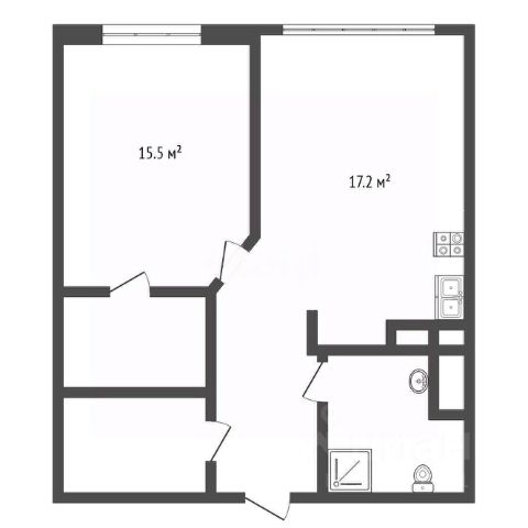 1-комн., 41,6 м², 11/19 этаж