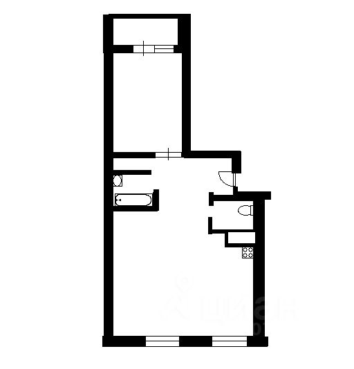 Планировка этой квартиры по данным Циан