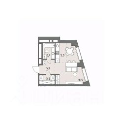 студия, 38 м², этаж 27