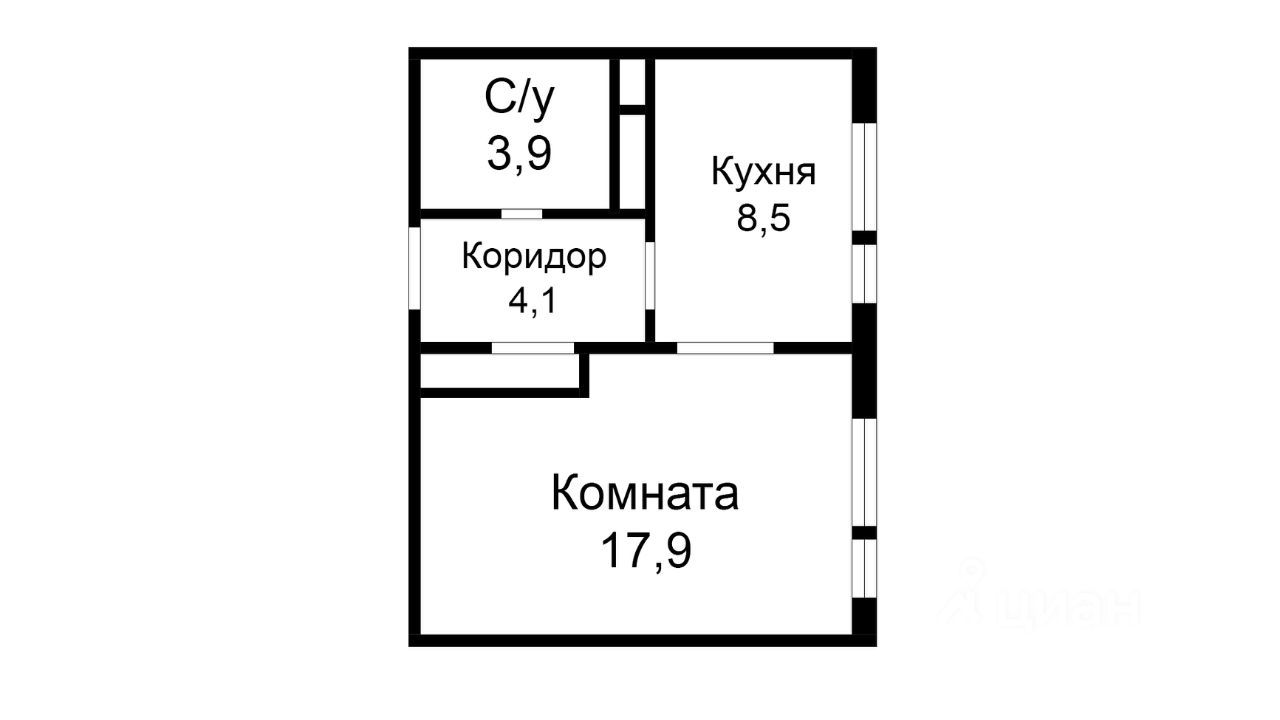 Планировка этой квартиры по данным Циан