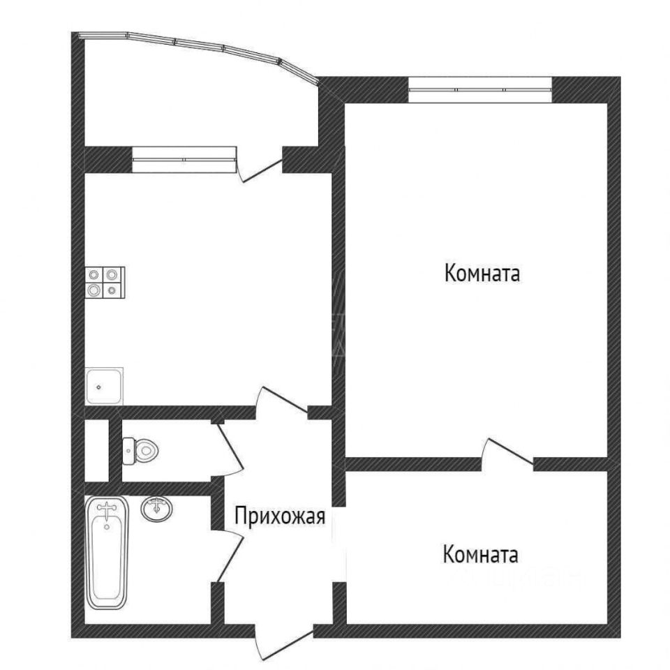 Планировка этой квартиры по данным Циан