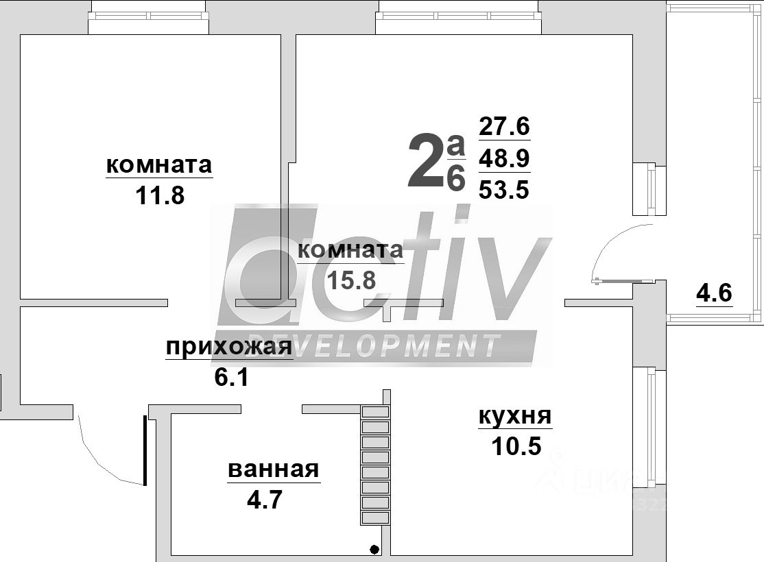Планировка этой квартиры по данным Циан