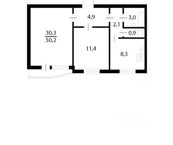 2-комн., 52 м², 7/17 этаж