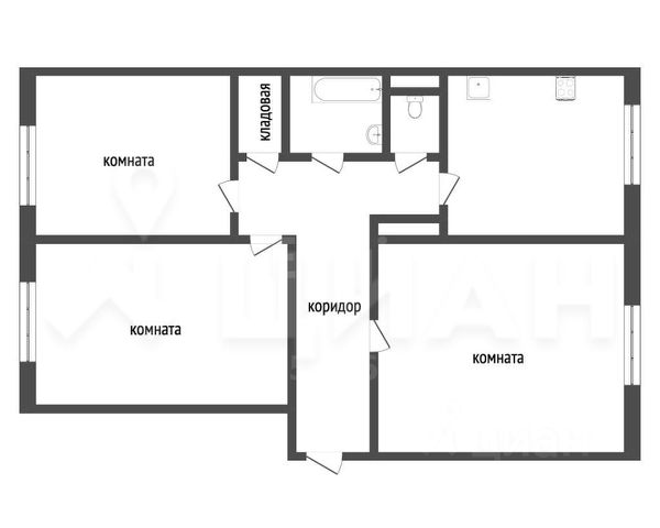 3-комн., 66 м², 5/9 этаж
