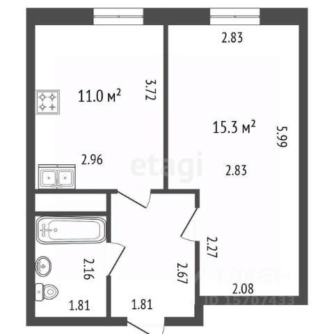 1-комн., 35 м², 4/16 этаж