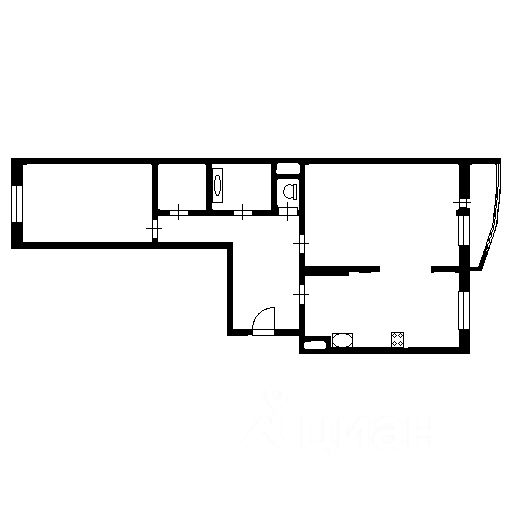 Планировка этой квартиры по данным Циан