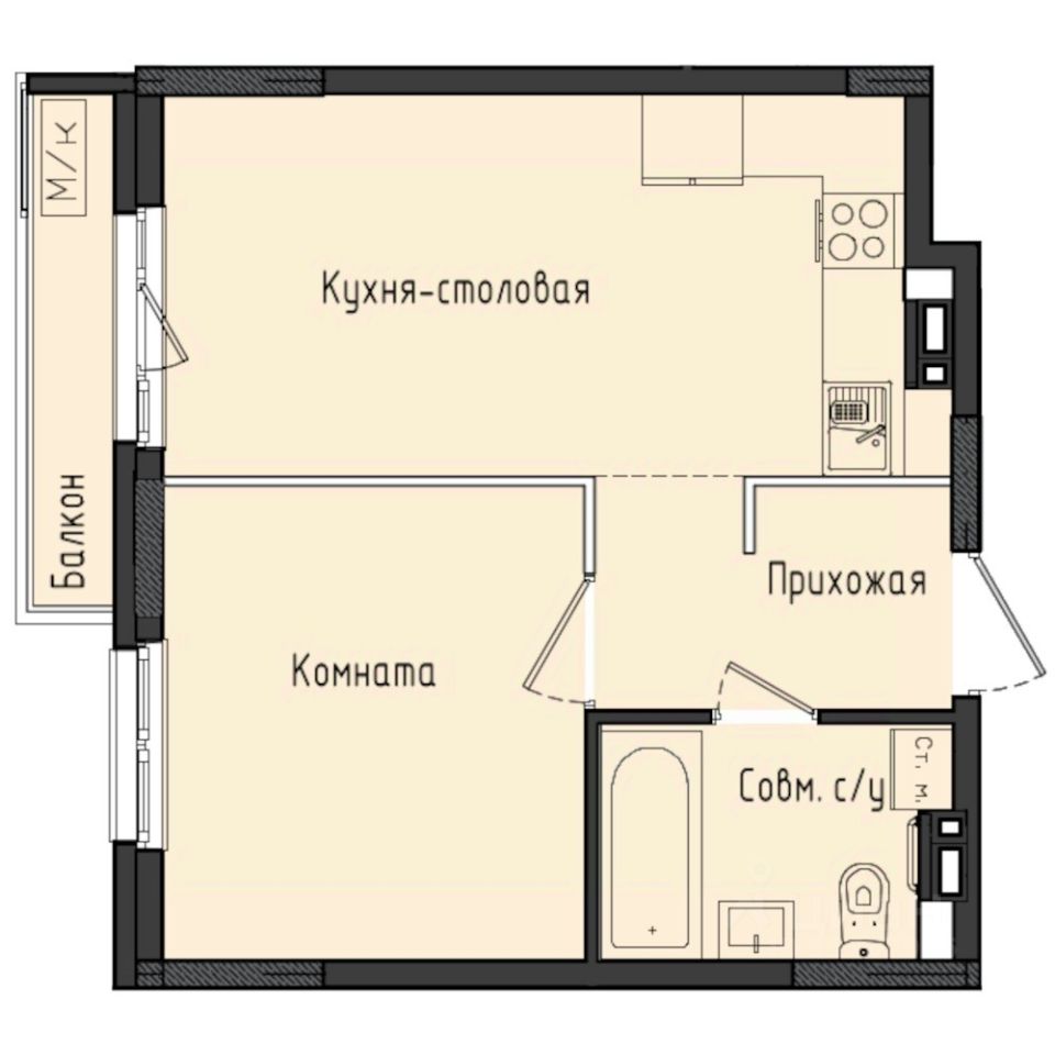 1-комн.кв., 36,5 м², 5/10 этаж