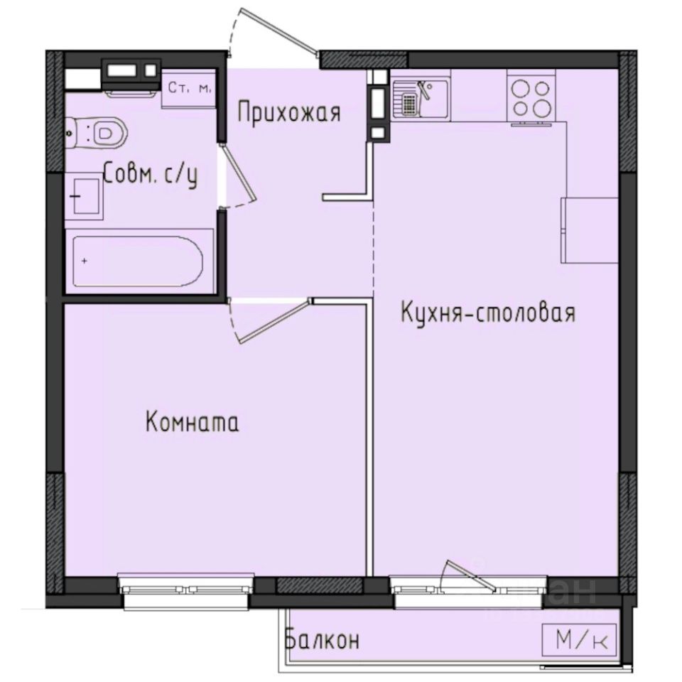 1-комн.кв., 36,6 м², 5/10 этаж