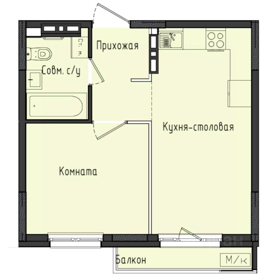 1-комн.кв., 36,3 м², 7/10 этаж