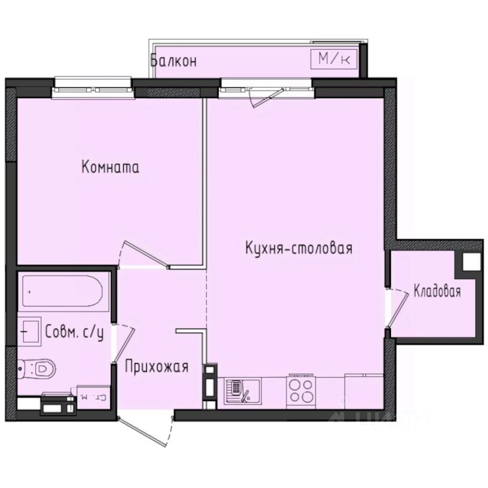 1-комн.кв., 41,8 м², 5/10 этаж