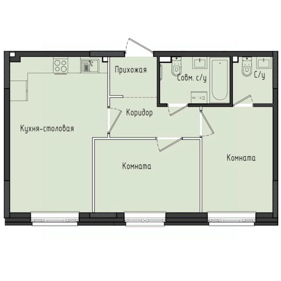 2-комн.кв., 55,2 м², 7/10 этаж