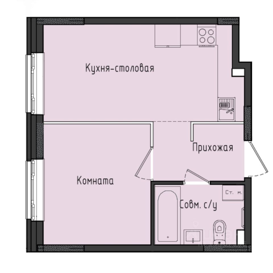 1-комн.кв., 36,3 м², 8/10 этаж