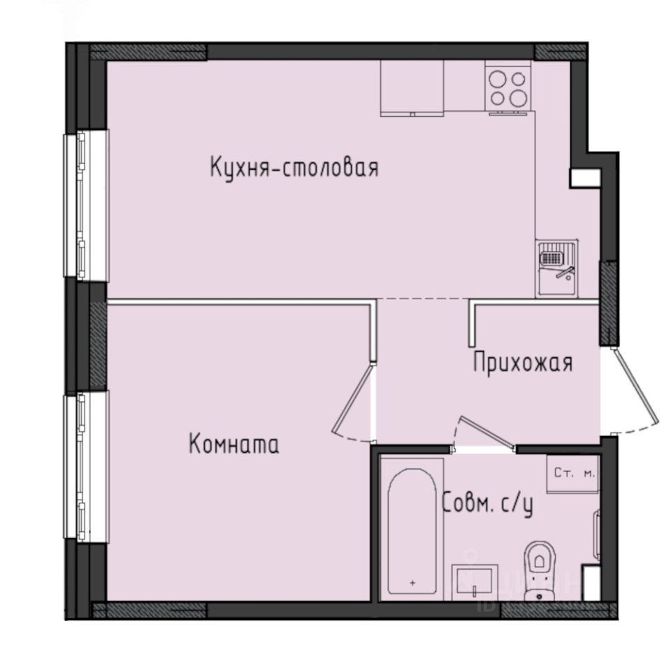 1-комн.кв., 36,3 м², 9/10 этаж