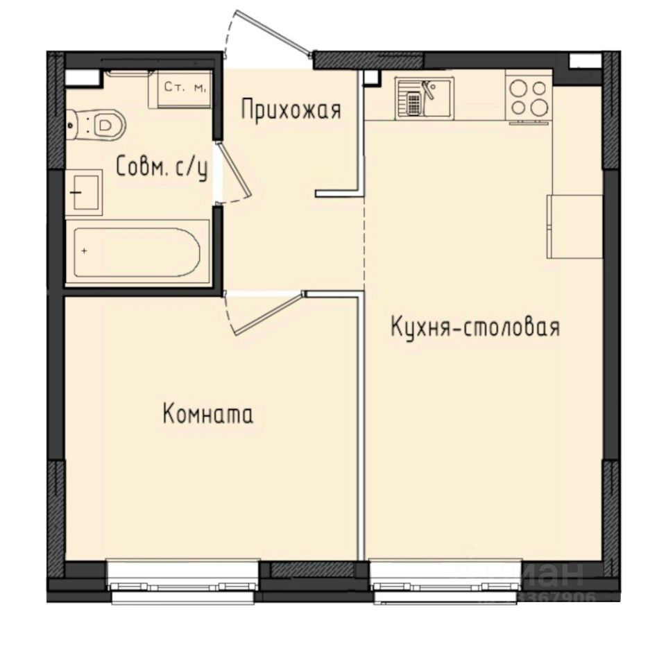 1-комн.кв., 36 м², 1/10 этаж